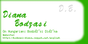 diana bodzasi business card